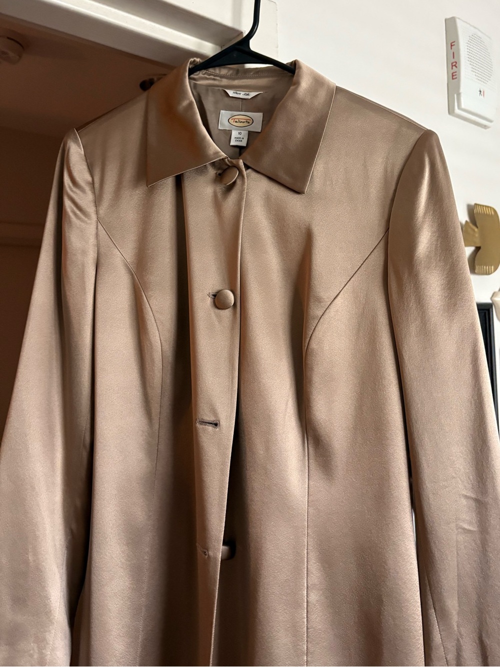 Talbots tan 100% silk blazer / coat!